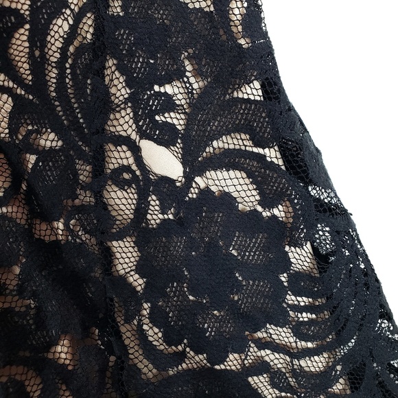 A'gaci Black Lace V Neck Fit & Flare Dress Sz: Med - Picture 6 of 6